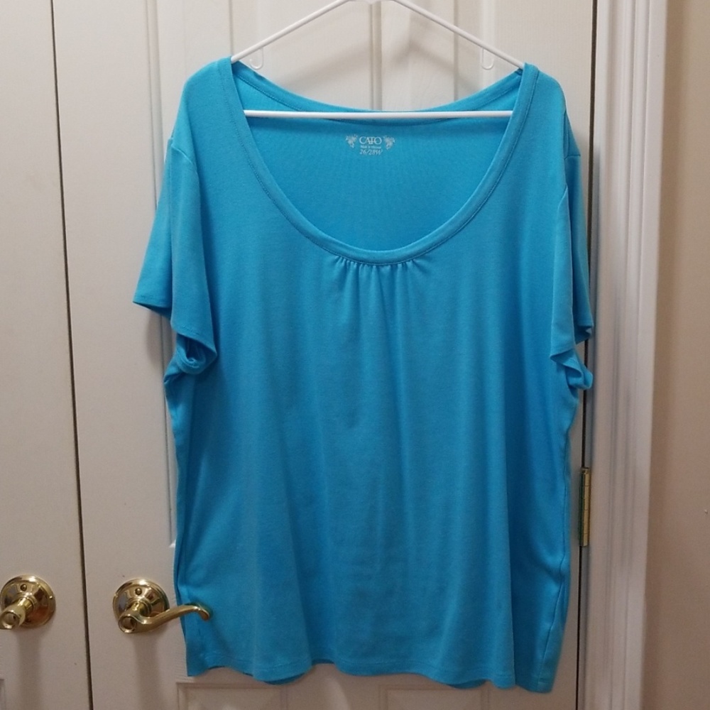 3/$12 Cato blue shirt sz 26/28W
